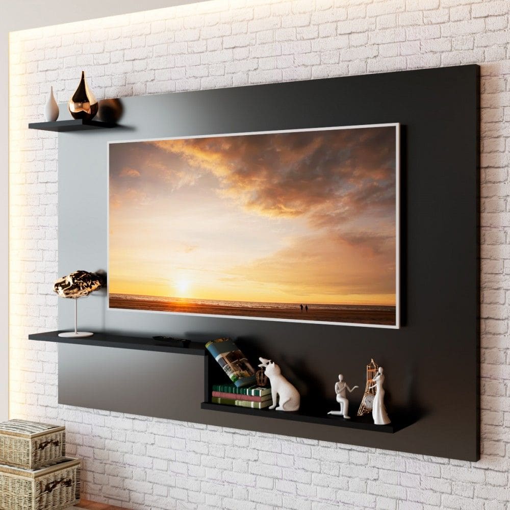 Painel para TV Até 43 Polegadas Movie 3 Prateleiras Preto - Pm