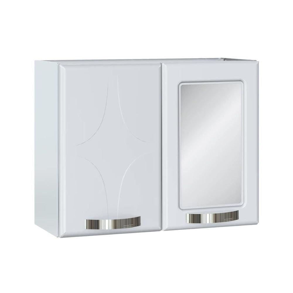 Armário de Banheiro c/ Espelho Rubi 70cm Branco - Telasul