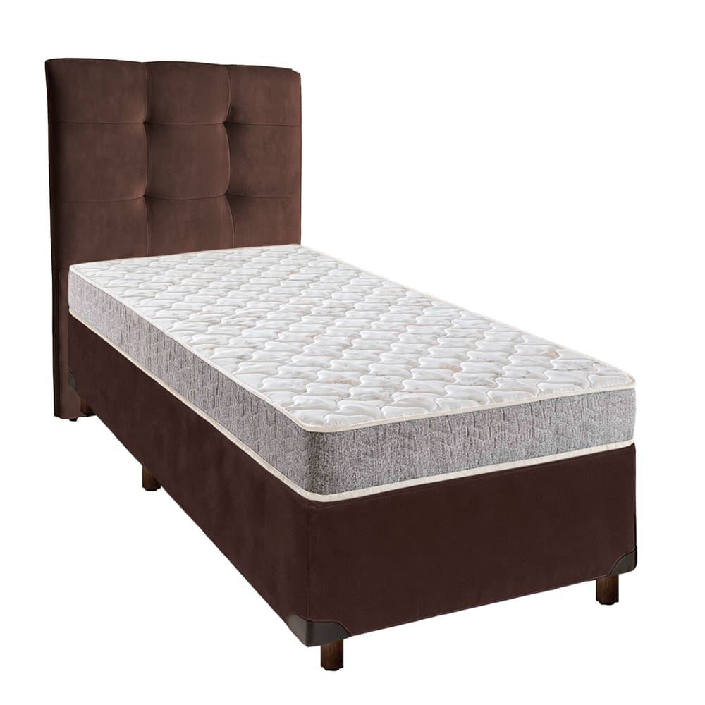 Kit Cama Box + Cabeceira + Colchão Solteiro D23 - D23 - Inducol