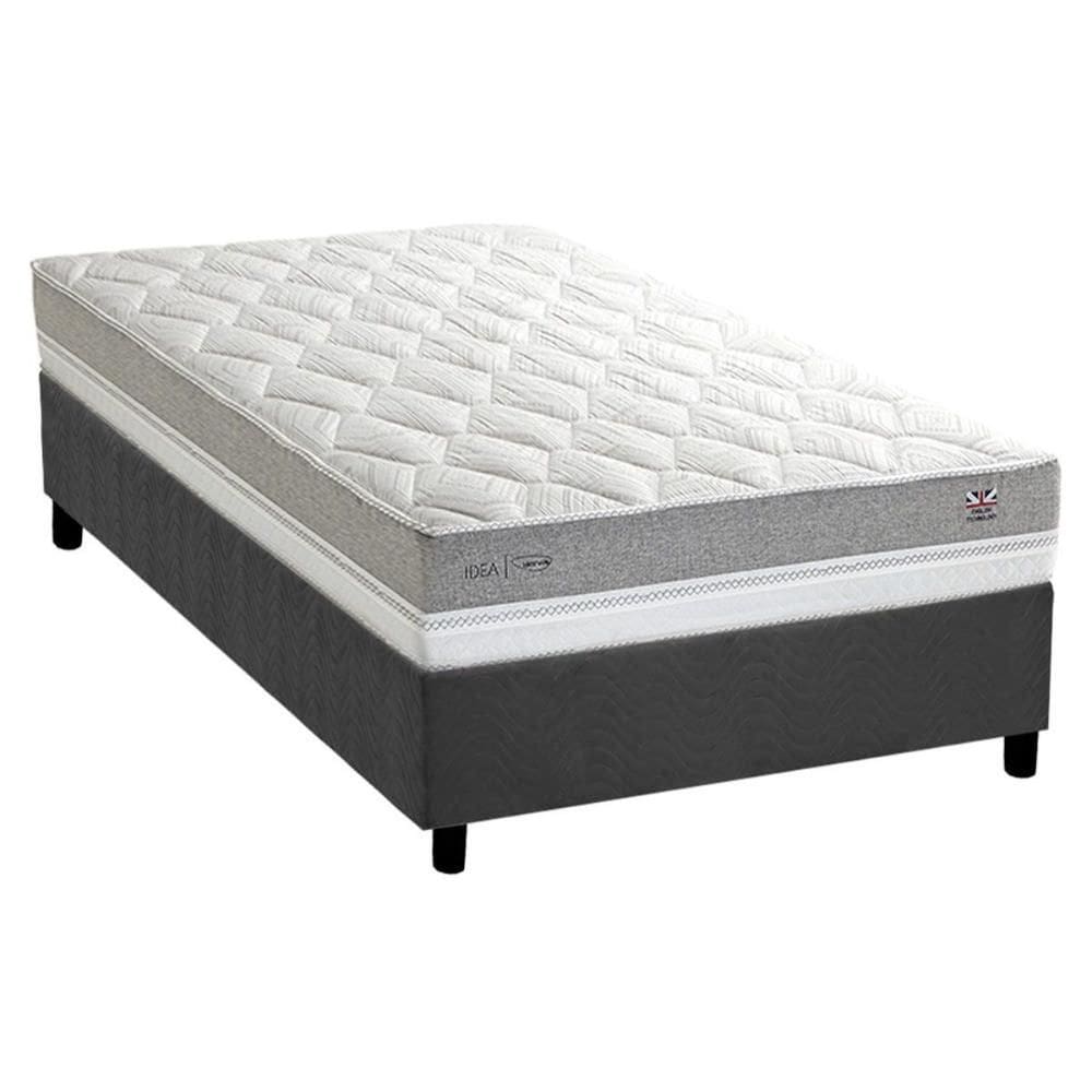Cama Box Solteiro: Colchão Molas Ensacadas Herval Maxspring C1672 + Base CRC Suede Gray (88x188)
