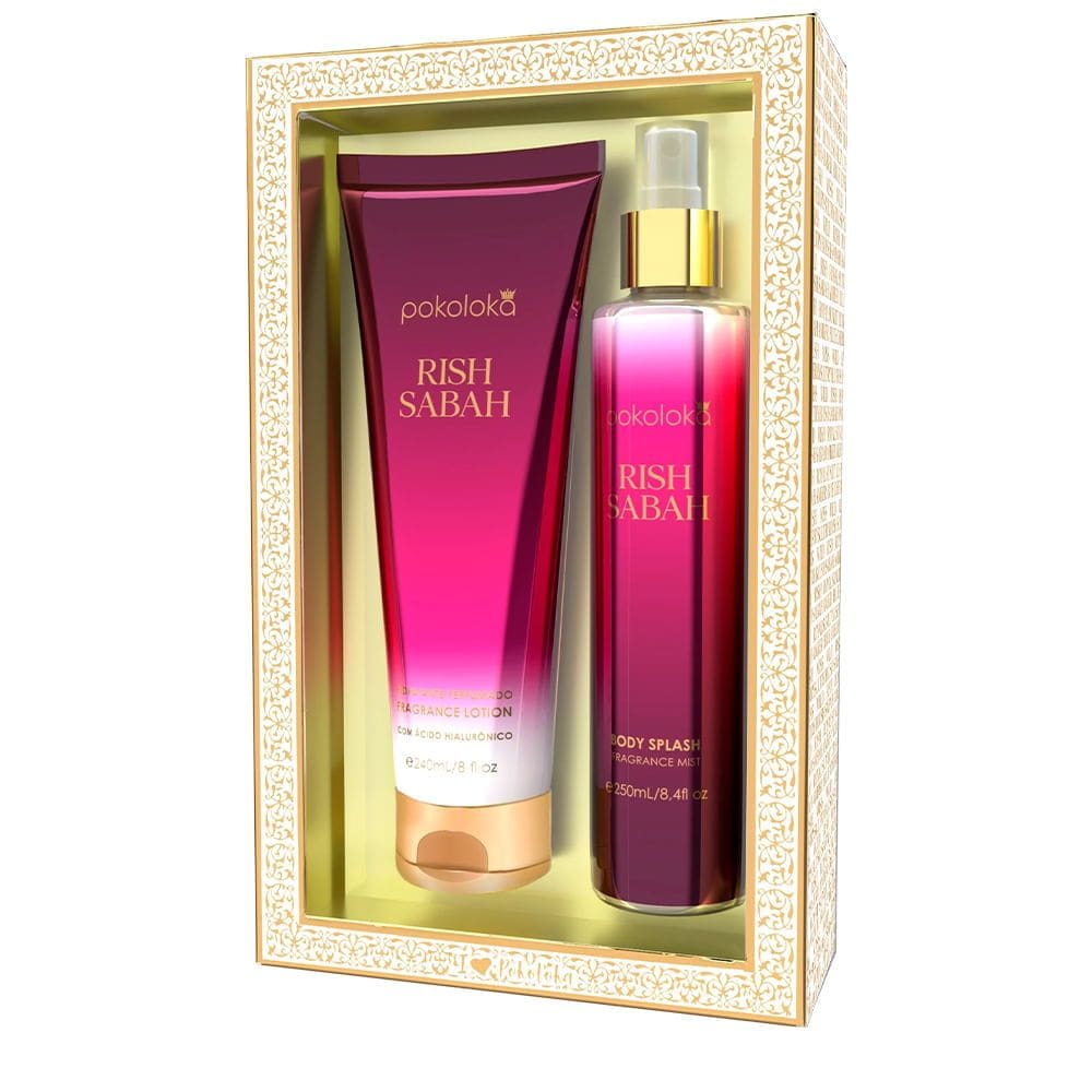 Pokoloka Kit Loção Body Splash Rish Sabah 250ml + Body Lotion 240ml