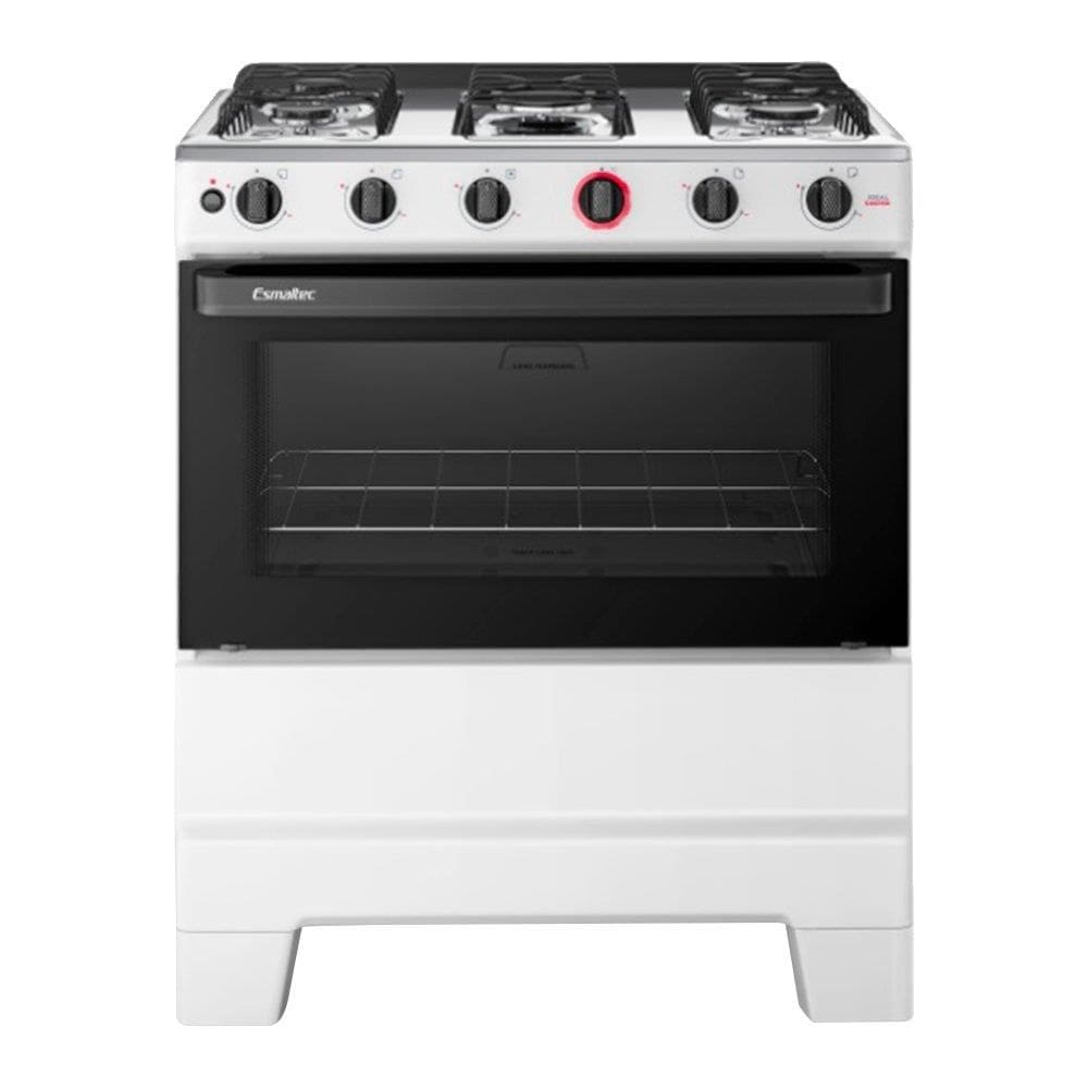 Fogão de Piso 5 Bocas Esmaltec F5IAB Ideal Super | Mesa em Aço Inox, Acendimento Automático, Branco, Bivolt
