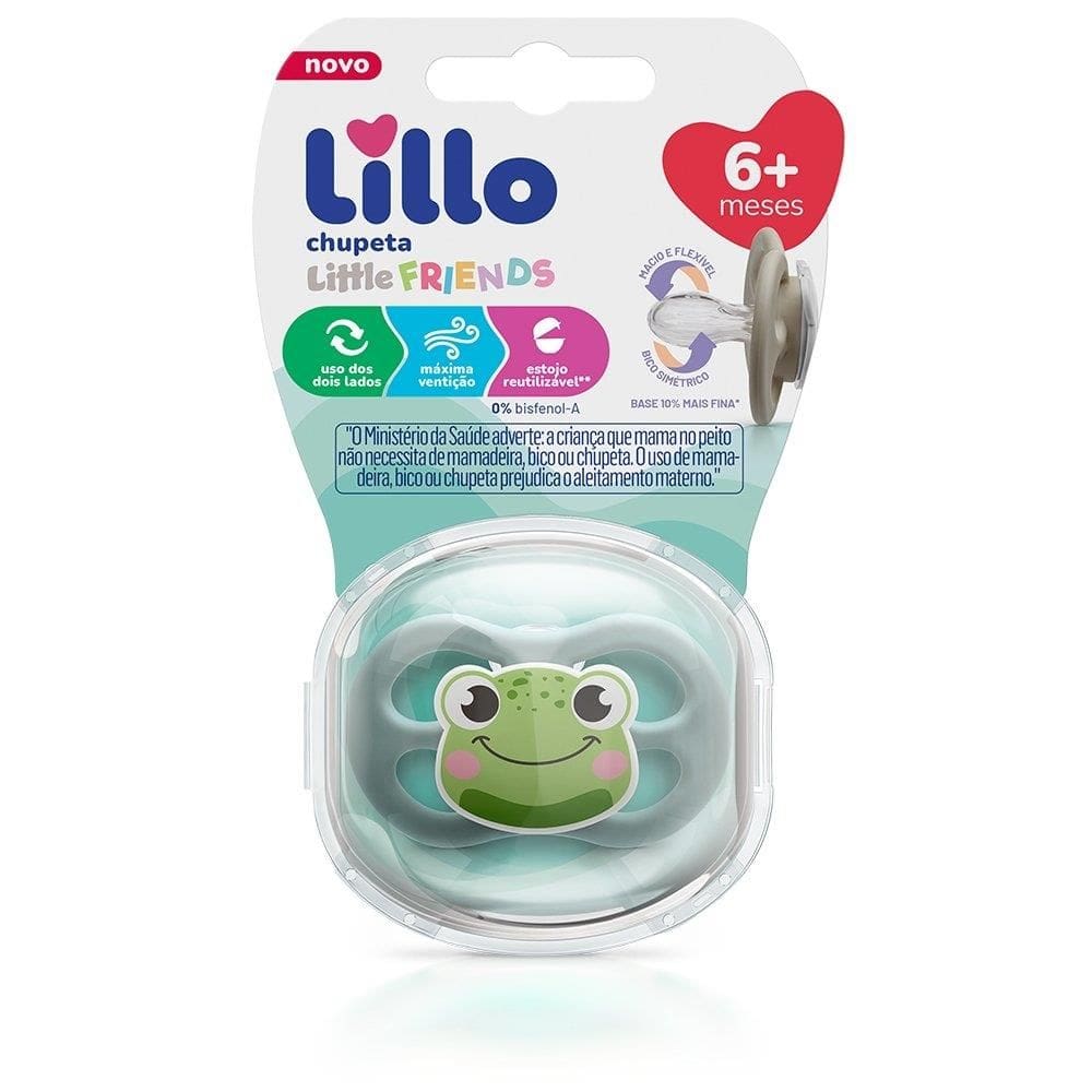 Chupeta Lillo Little Friends Simétrica Silicone Tamanho 2 Azul
