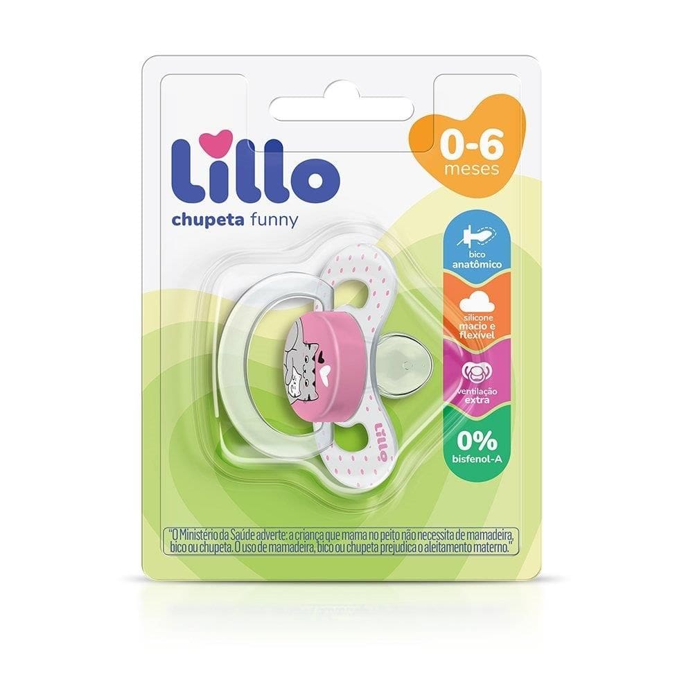 Chupeta Lillo Funny Amor Orto Tamanho 1 Rosa