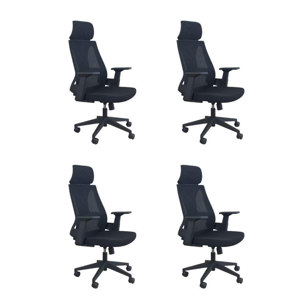 Kit 4 Cadeiras Presidente Oficial Comfort Elite