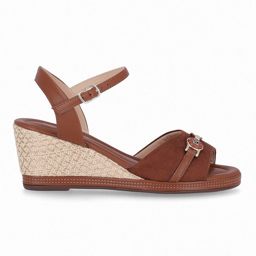 Sandália Anabela Alto Piccadilly 408243 Feminina - Conhaque