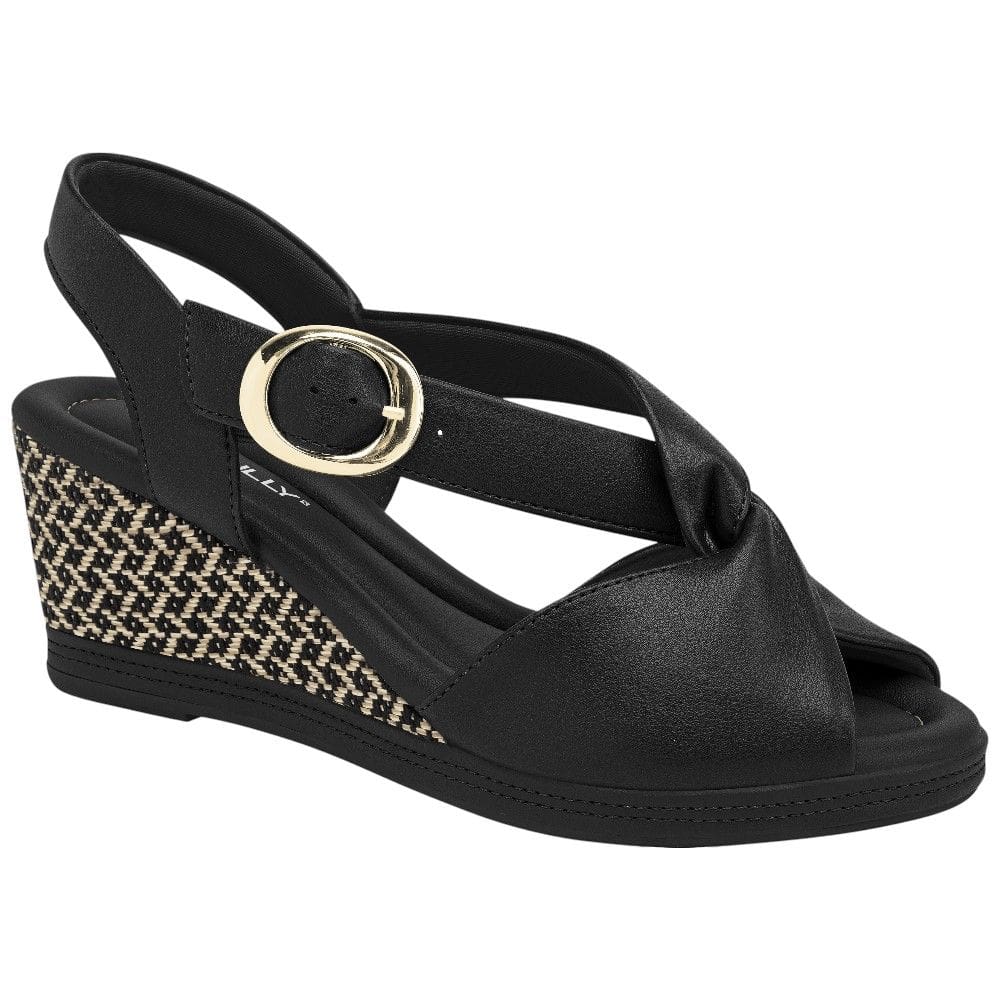 Sandália Anabela Alta Piccadilly 408242 Feminino - Preto