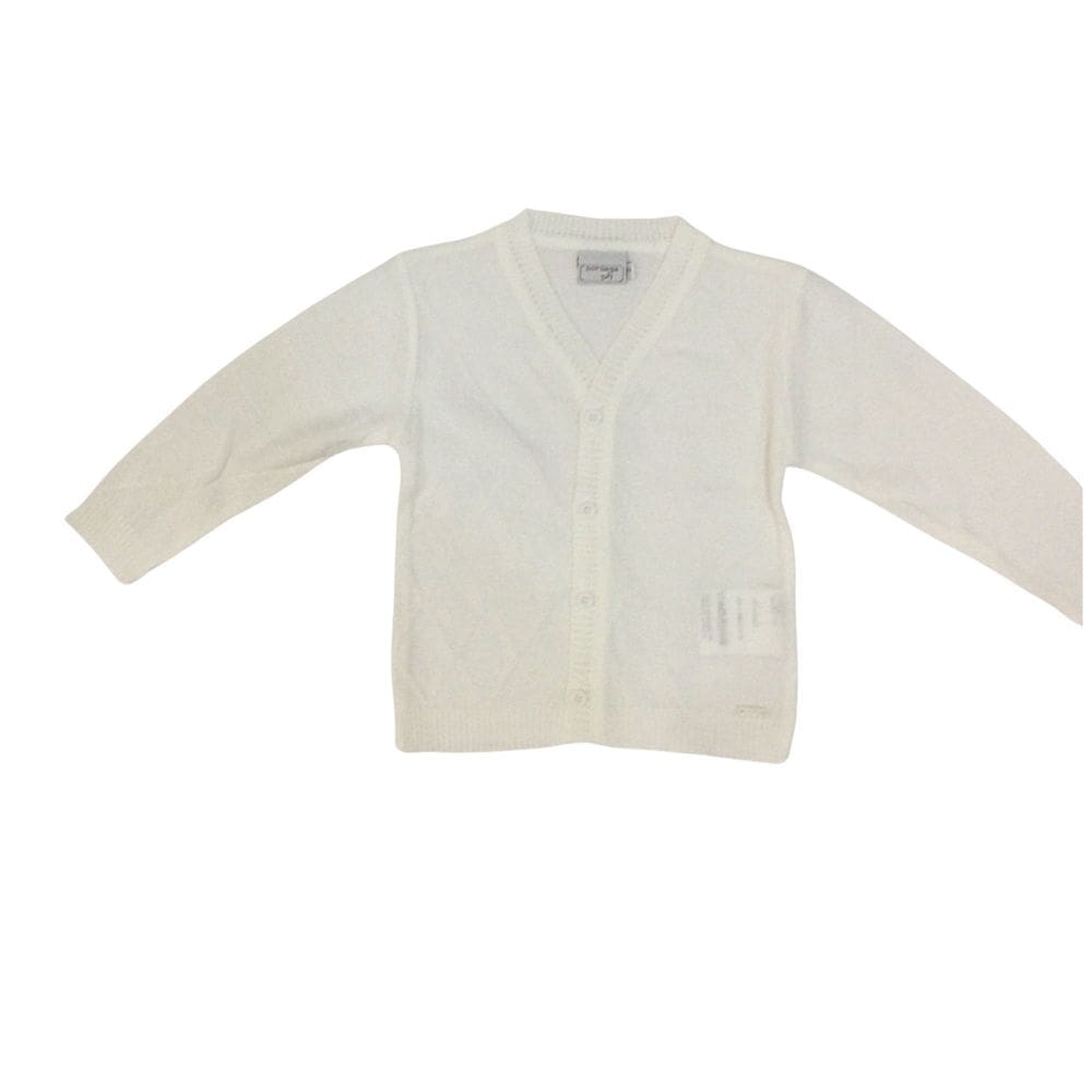Cardigan masc linho infantil Noruega branco
