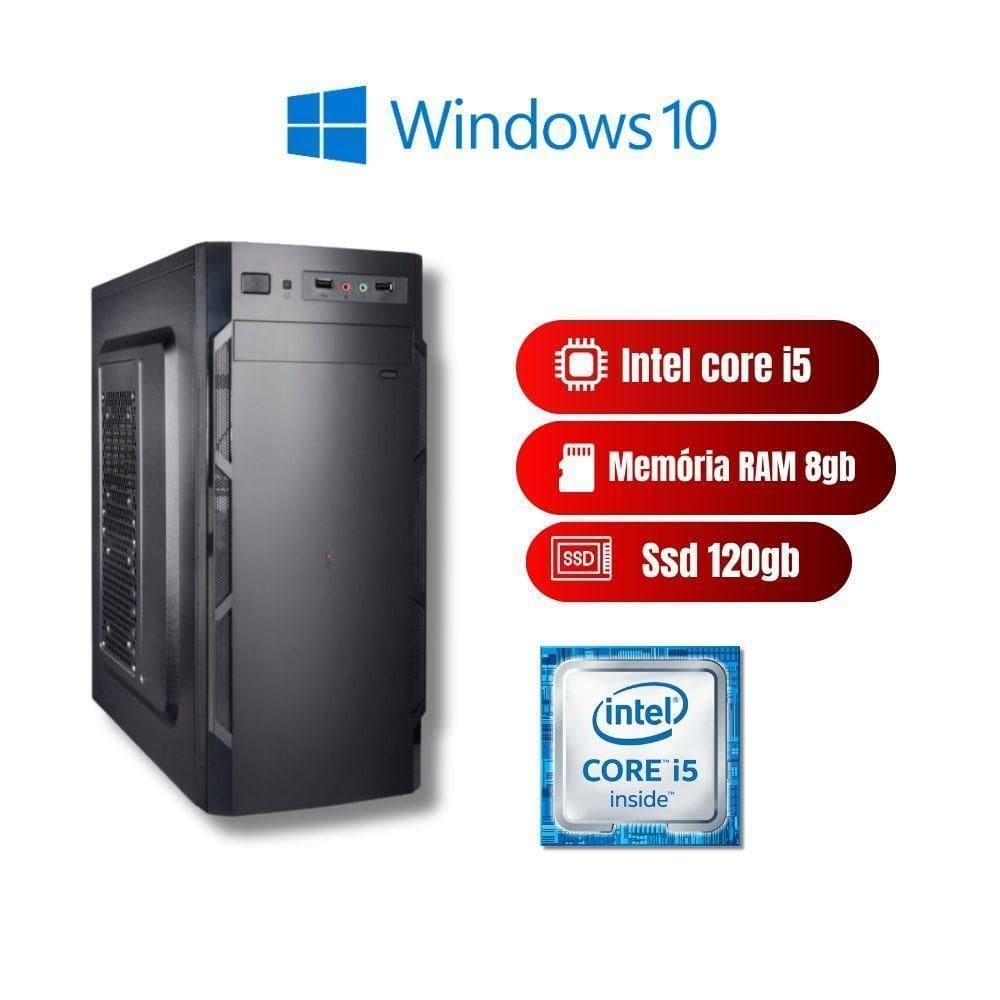 Velocidade Rápida Pc Intel I5, 8Gb Ram ,Sd 120Gb E Win 10