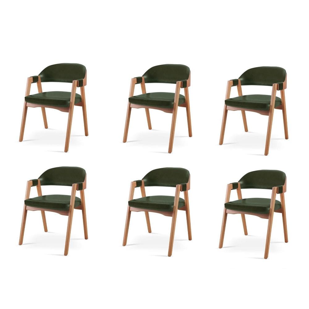 Kit 6 Cadeiras para Mesa de Jantar Gaia Verde