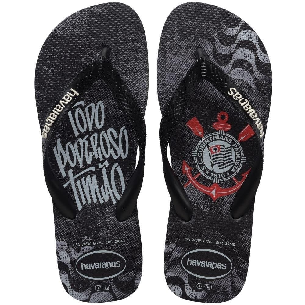 Havaianas Top Times Corinthians Preto 37-38