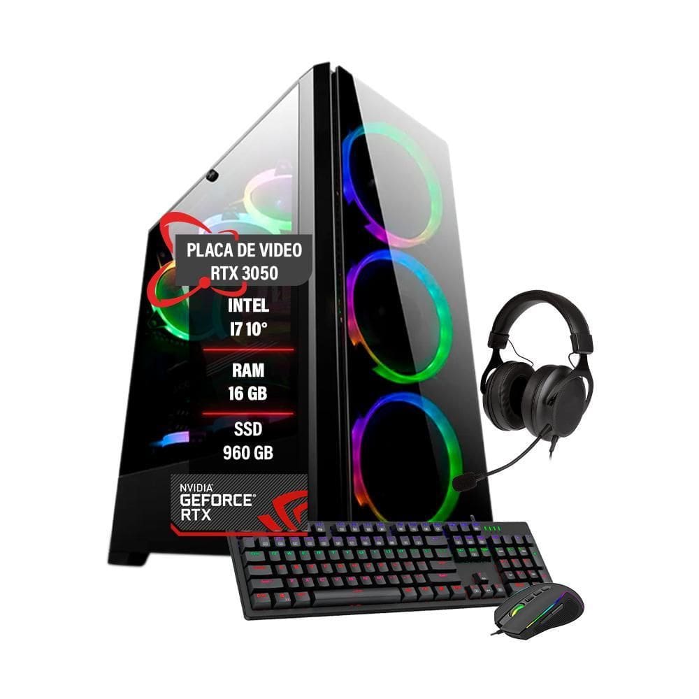 Pc Gamer Intel Core I7 10 Rtx 3050 8Gb 16Gb Ram Ssd 960Gb