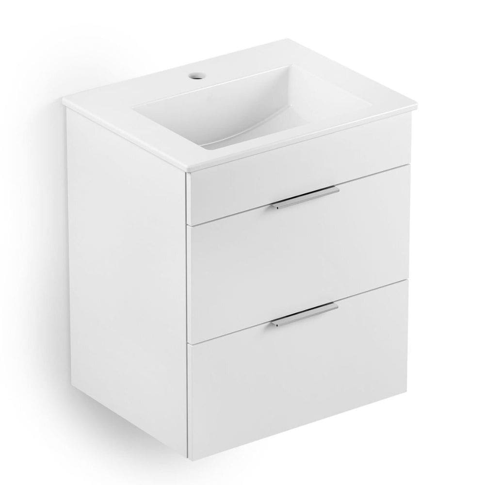 Gabinete Integrado 2 Gavetas 65cm X 62cm com Lavatório Cube Branco
