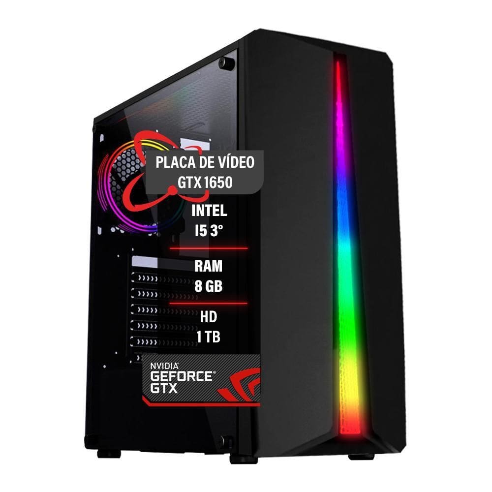 Pc Gamer Intel I5 3 Gtx 1650 8Gb Ram Hd 1Tb Ssd 240Gb