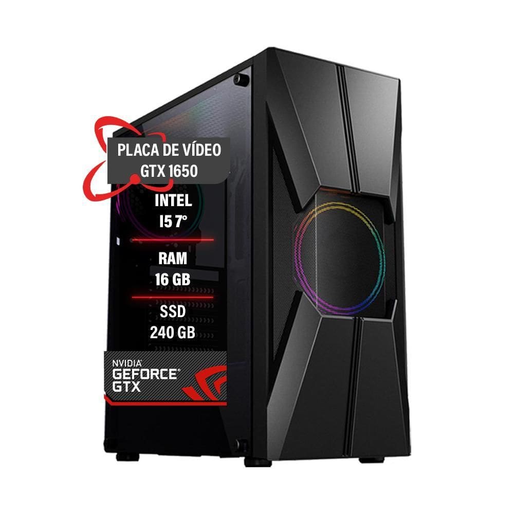 Pc Gamer Intel Core I5 7 Gtx 1650 Memória 16Gb Ssd 240Gb
