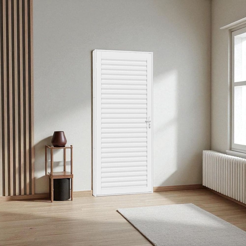 Porta Aço Laminada Ligth 215 x 81 Cm - R-45 Pintura Epox Pronta P/ Instalar - Branco