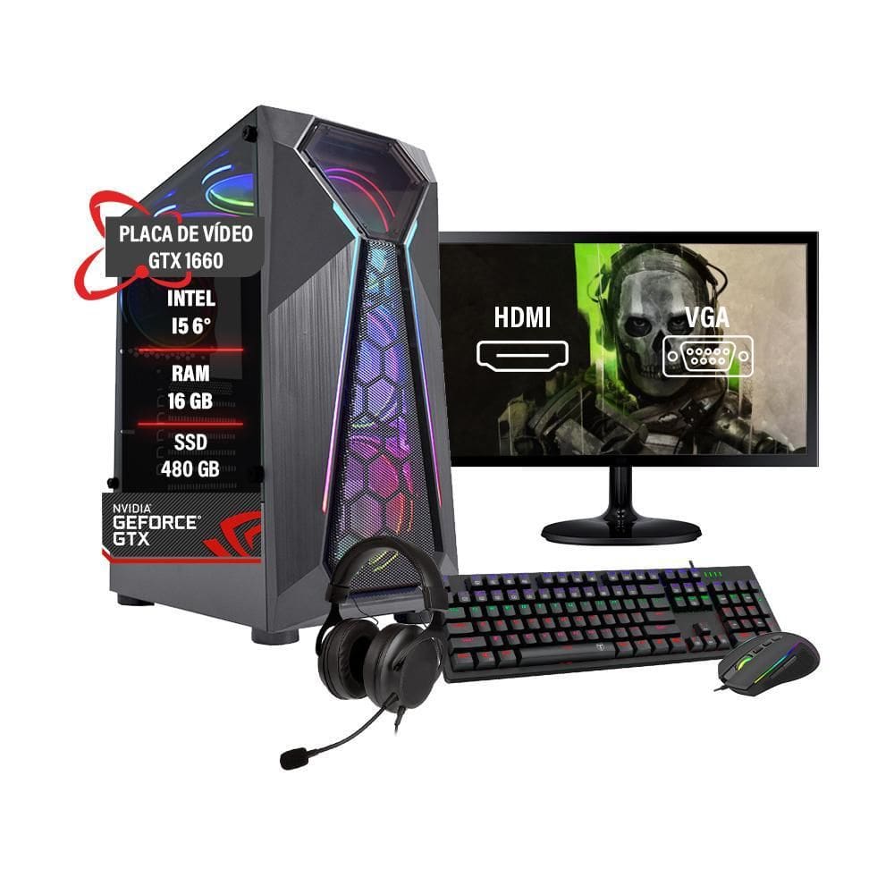 Pc Gamer Completo I5 Gtx 1660 Ssd 480Gb 16Gb 19