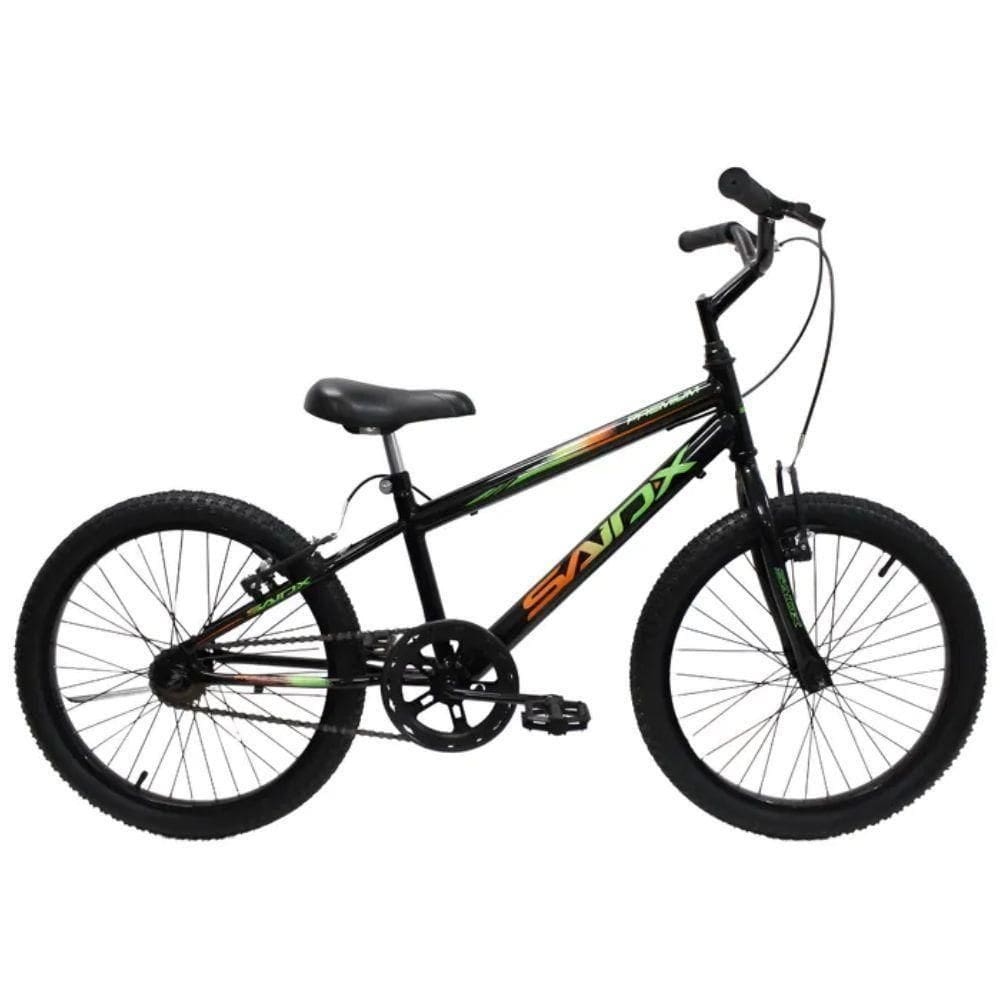 Bicicleta Aro 20 Bike Infantil Saidx Premium Feminina E Masculina Preto Verde Laranja