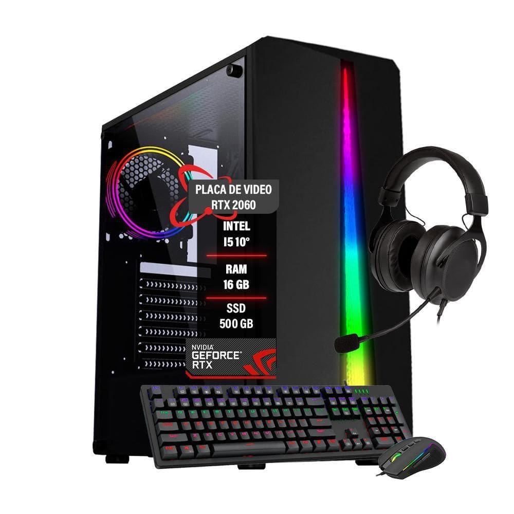 Pc Gamer Intel Core I5 10 Rtx 2060 Memória 16Gb Ssd 500Gb