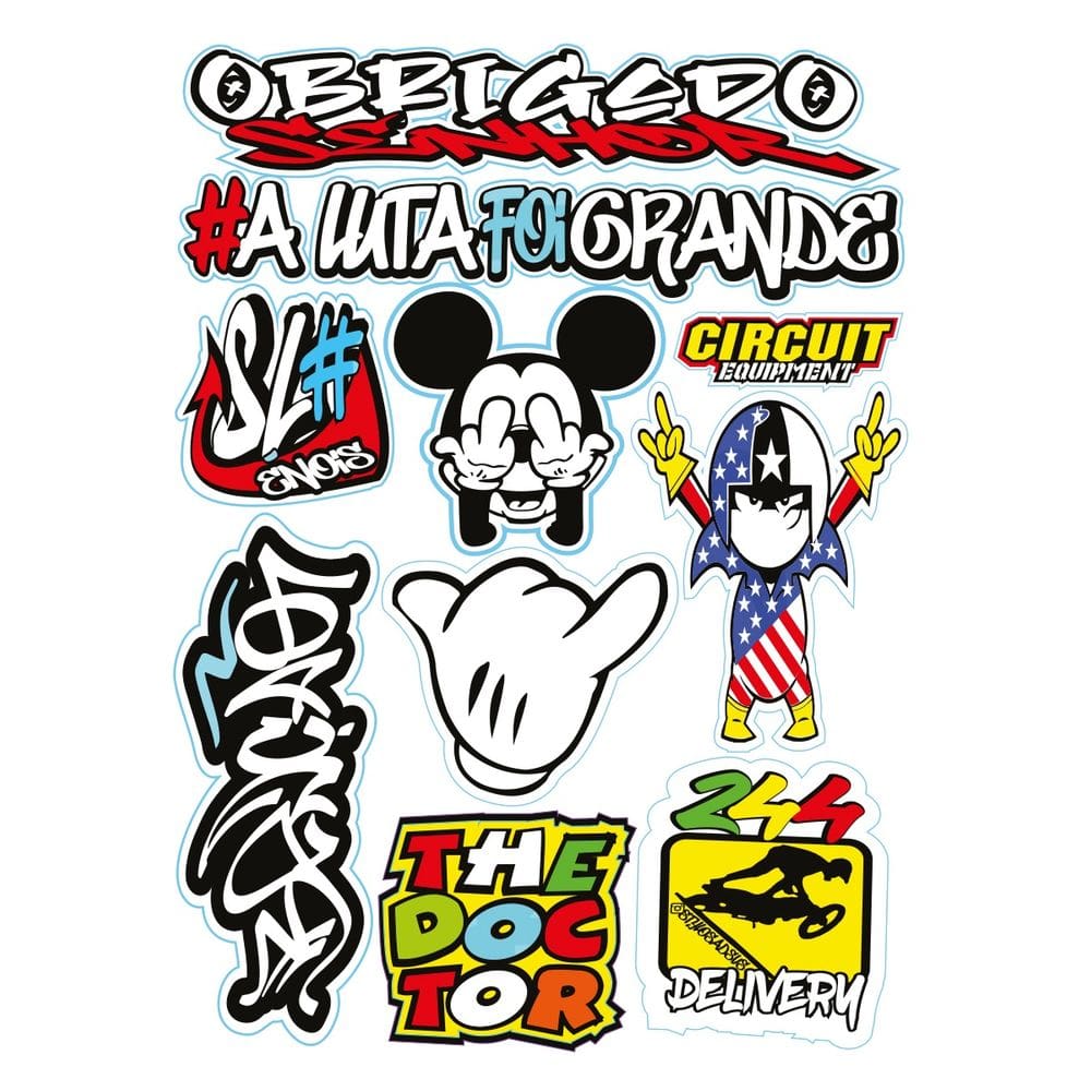 Kit 10 Adesivos Para Capacete Carro Bike Moto Prova D`Água