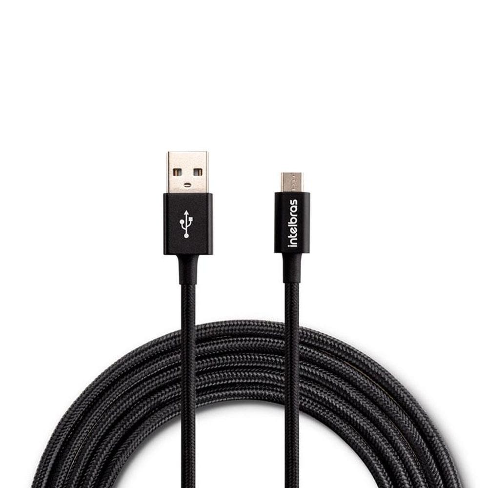 Cabo micro USB Nylon Preto 1,5m EUAB15NP - Intelbras
