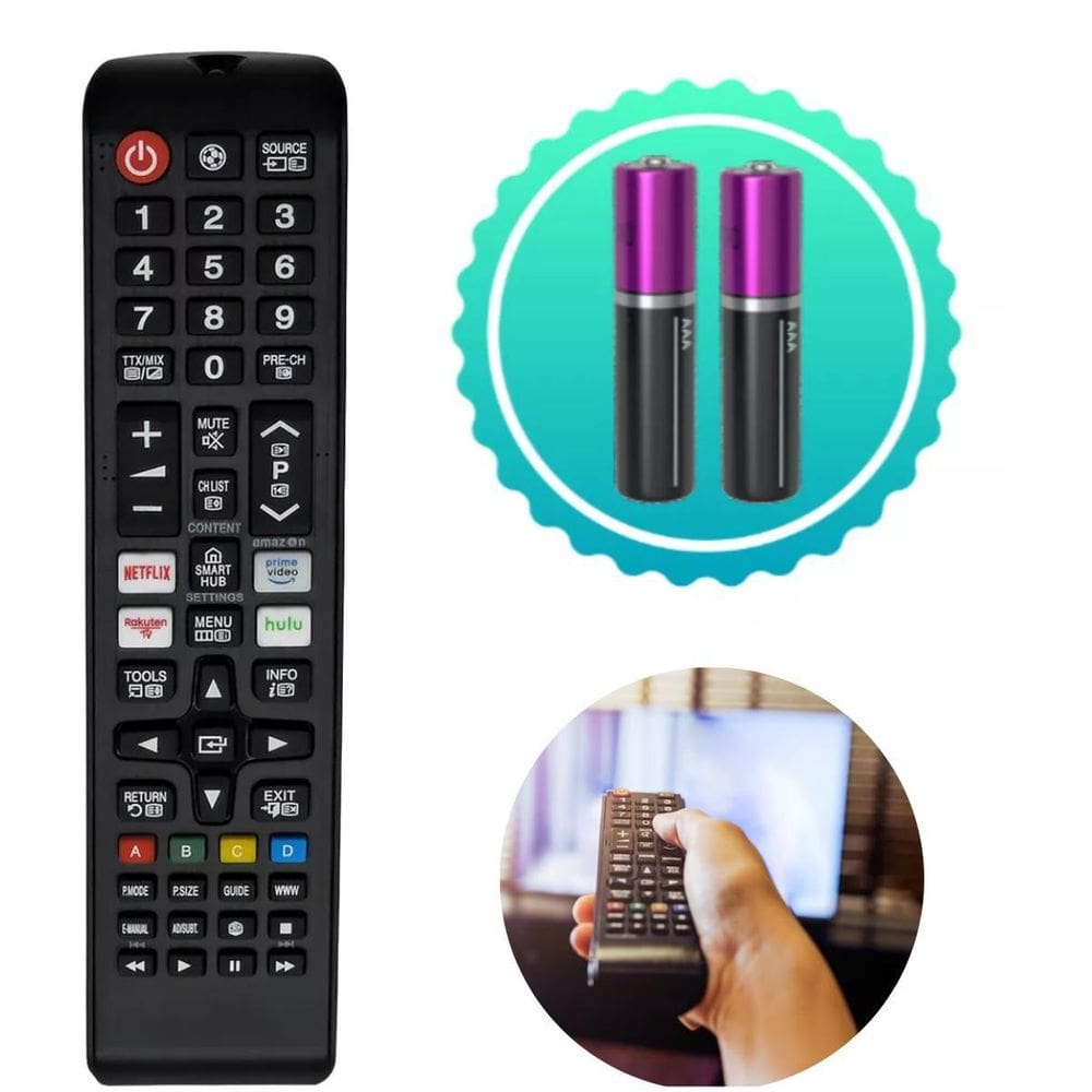 Controle Compatível Com Tv Led Com Pilhas Inclusas