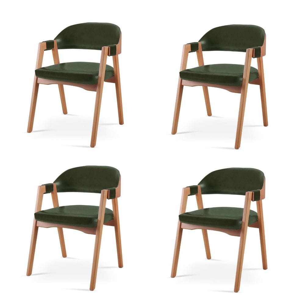 Kit 4 Cadeiras para Mesa de Jantar Gaia Verde