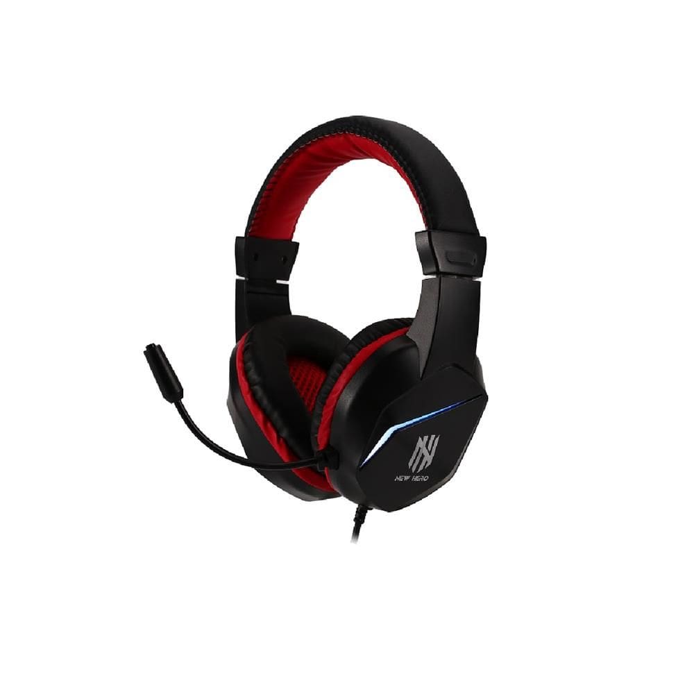 Headset Gamer New Hero Ultron, RGB, 3.5mm, Drivers de 40mm, Múltiplas Plataformas, Preto e Vermelho