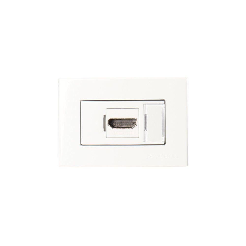 Placa Para Móveis 65x45 Com Tomada Hdmi Margirius Sleek Branca