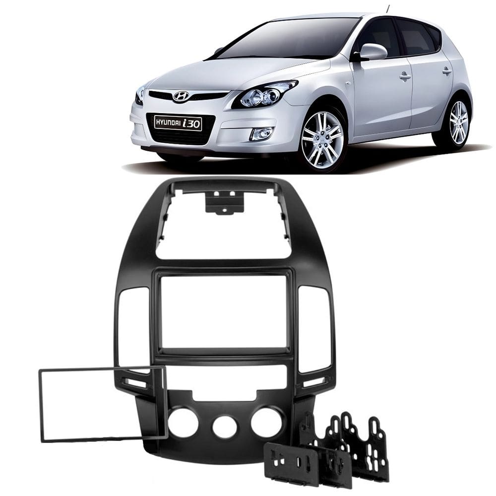 Moldura Painel Central 2 Din I30 Ar Analógico 2008 à 2012 Som Mp5 Preto Expex Epx483 Novum Ap1129