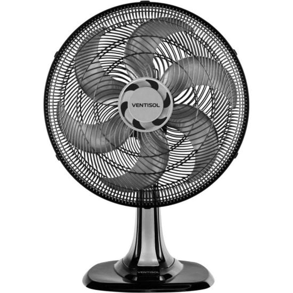 Ventilador de Mesa Ventisol Turbo 6 40cm Preto/Cinza 127v