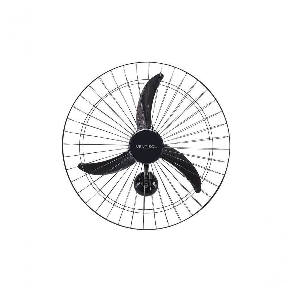 Ventilador De Parede Ventisol Oscilante New 60 Cm Metal Preta 1200rpm 127v