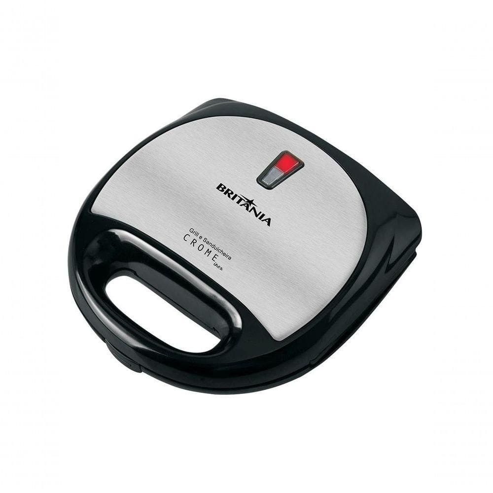 Sanduicheira E Grill Britania Crome Inox Preta 220V