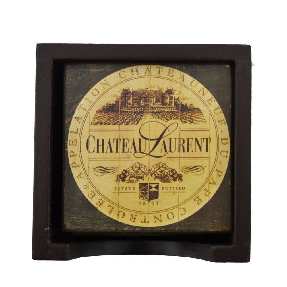 Porta Copos Quadrados Decorados Charmoso Chateau Laurent