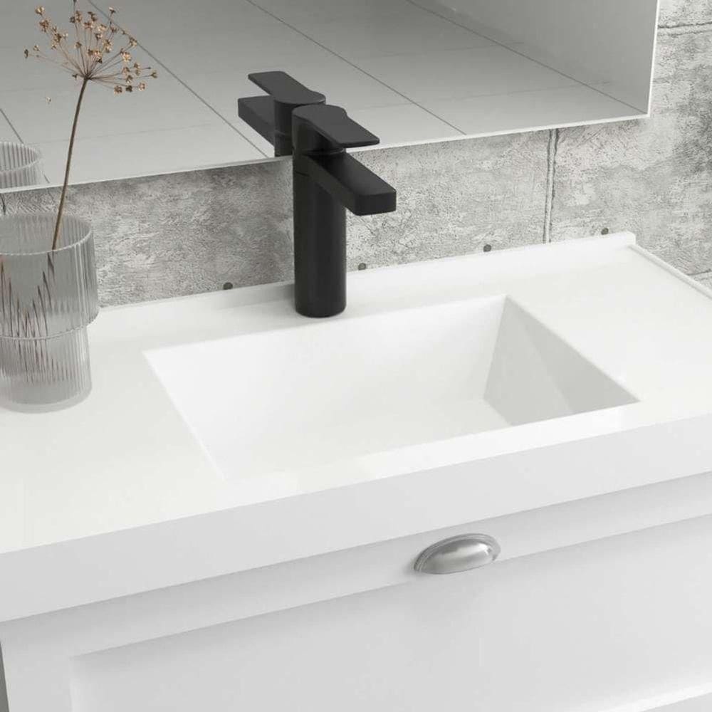 Pia De Banheiro Embutir 80cm Branco Milano - On Móveis