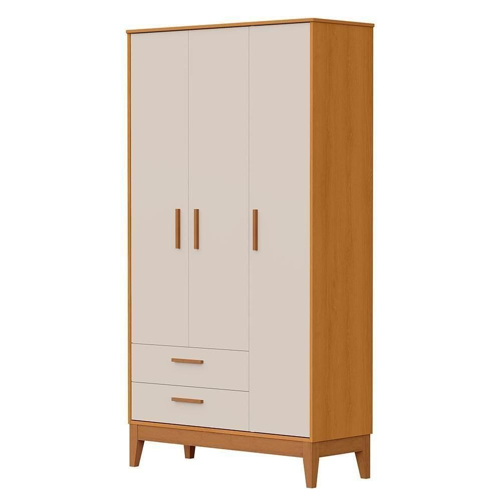Guarda Roupa Infantil Flip 3 Portas E 2 Gavetas Areia Fosco/savana - Reller Móveis Areia Fosco/savana