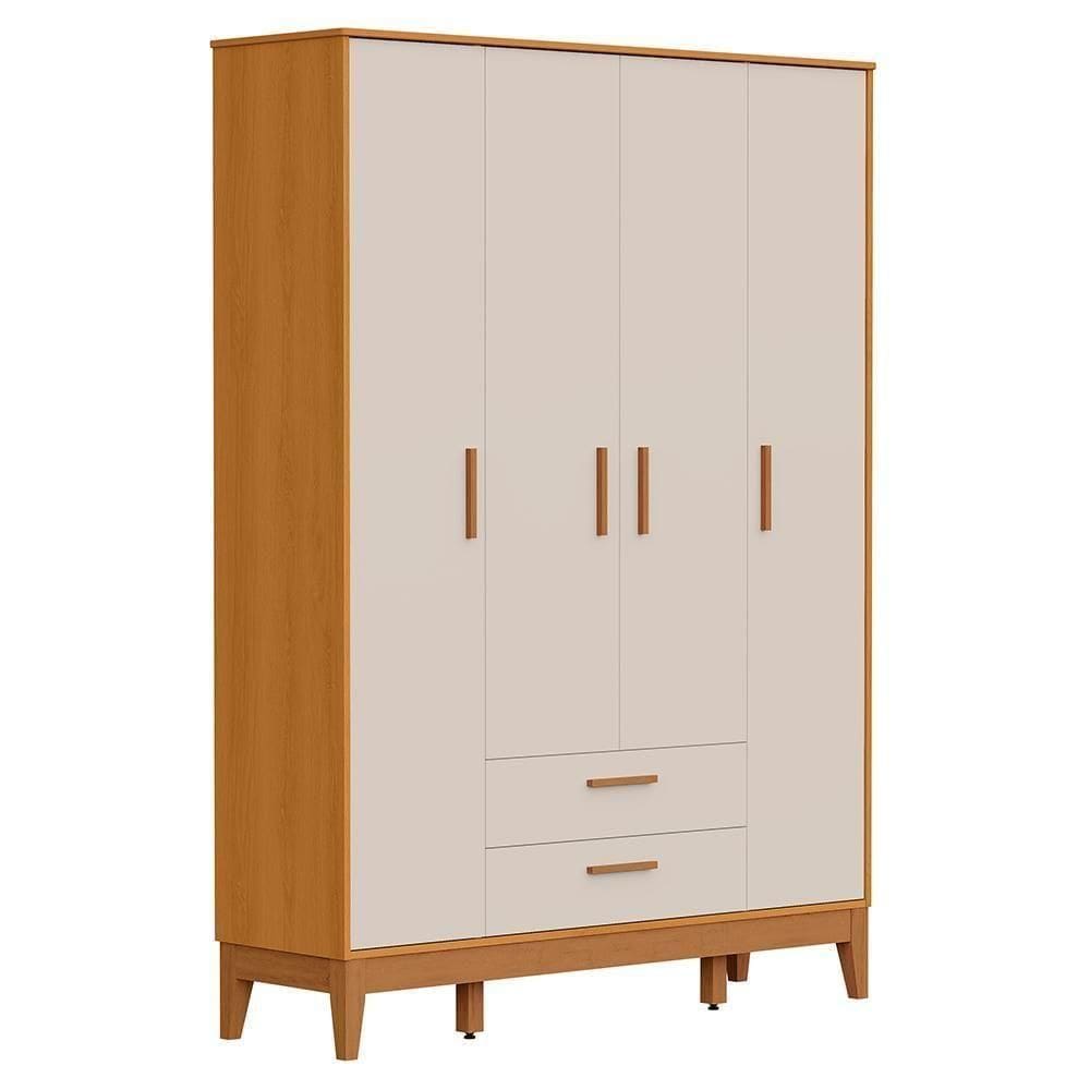 Guarda Roupa Infantil Flip 4 Portas E 2 Gavetas Areia Fosco/savana - Reller Móveis Areia Fosco/savana