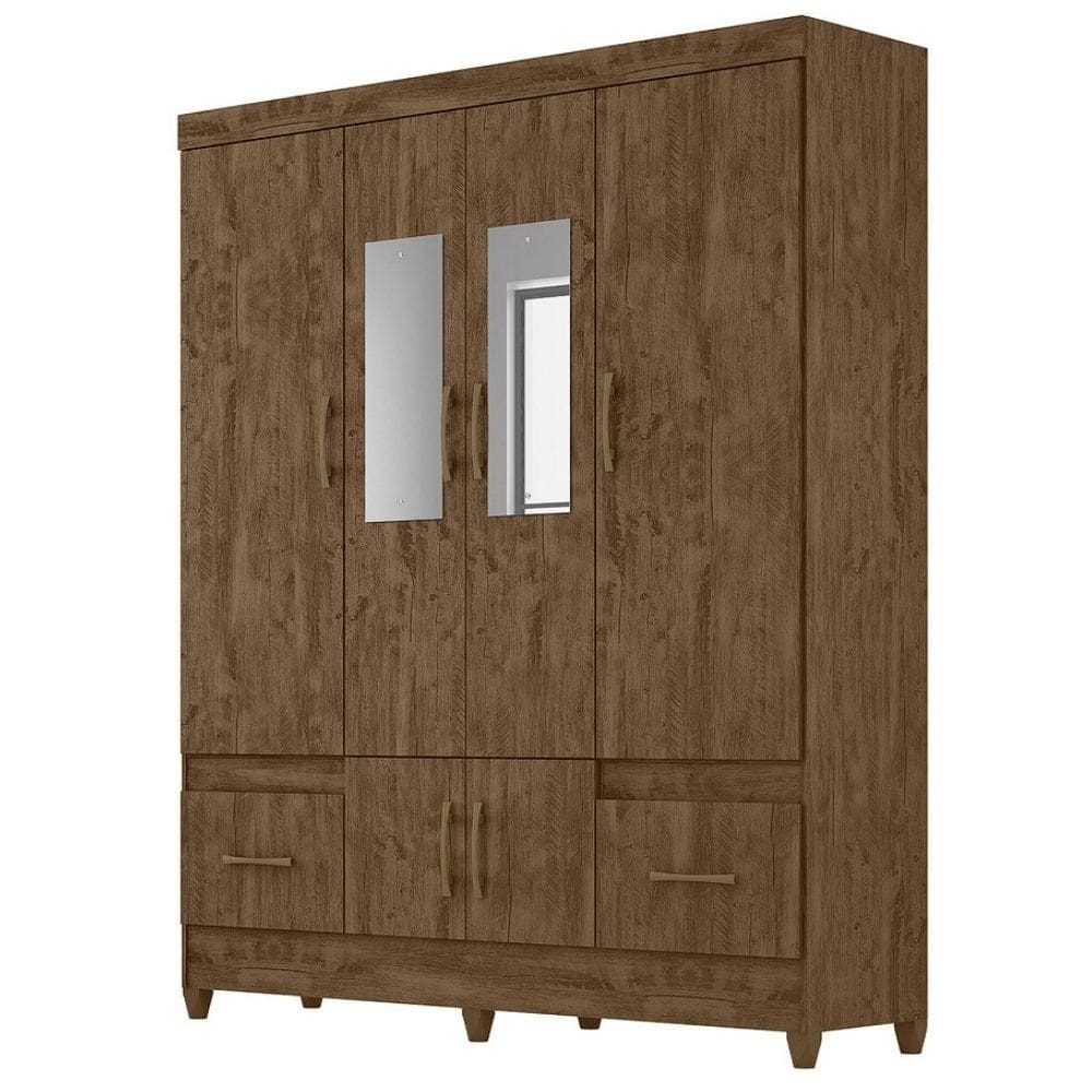 Guarda Roupa Casal MS912 6P Espelho 165 cm Freijo Off White Moval