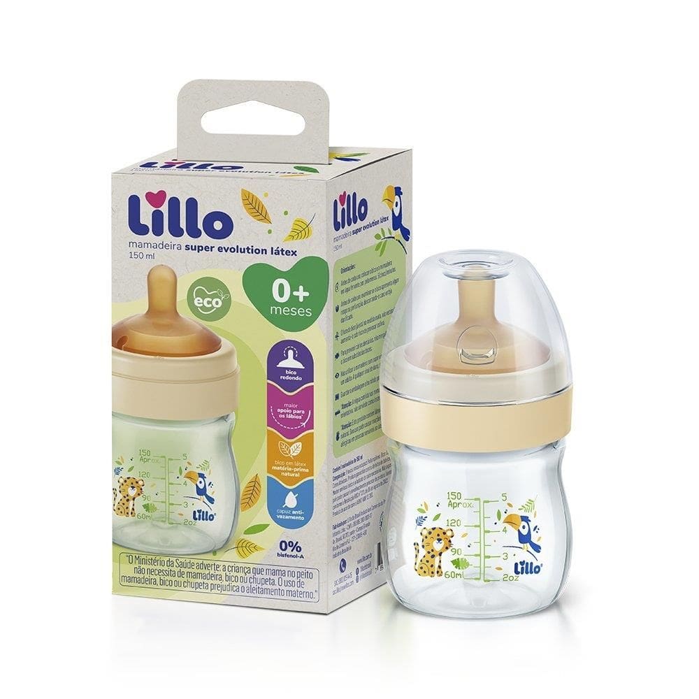 Mamadeira Lillo Super Evolution Látex Neutra 150ml