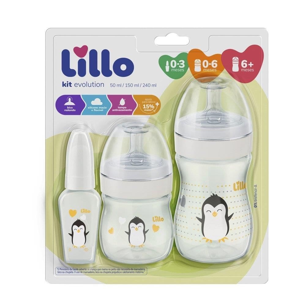 Kit de Mamadeira Fiona Evolution Primeiros Passos 3 Peças Neutra