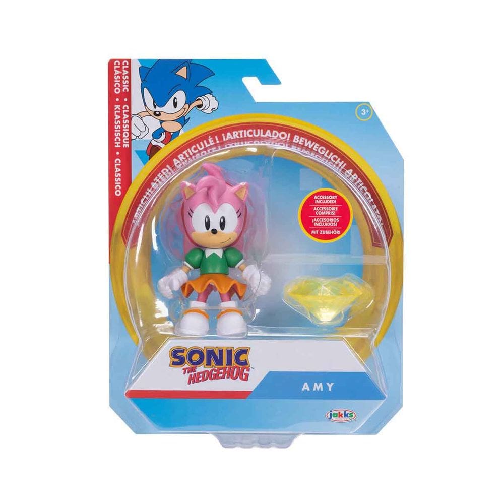 Boneca Articulada Amy De 9Cm Com Acessório - Sonic