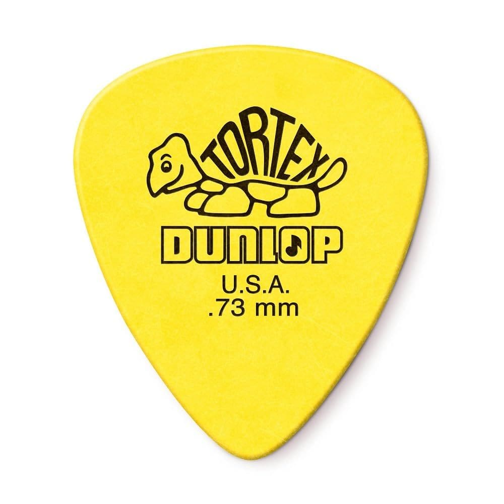 Palhetas de guitarra Dunlop Tortex Standard 7,3 mm amarelas, pacote com 36