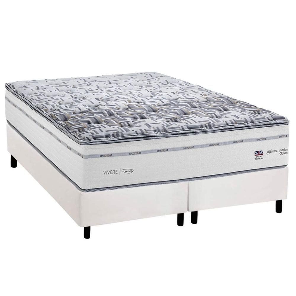 Cama Box King: Colchão Molas Molas Ensacadas Ensacadas Herval Maxspring C1723 + Base CRC Corano White (193x203)