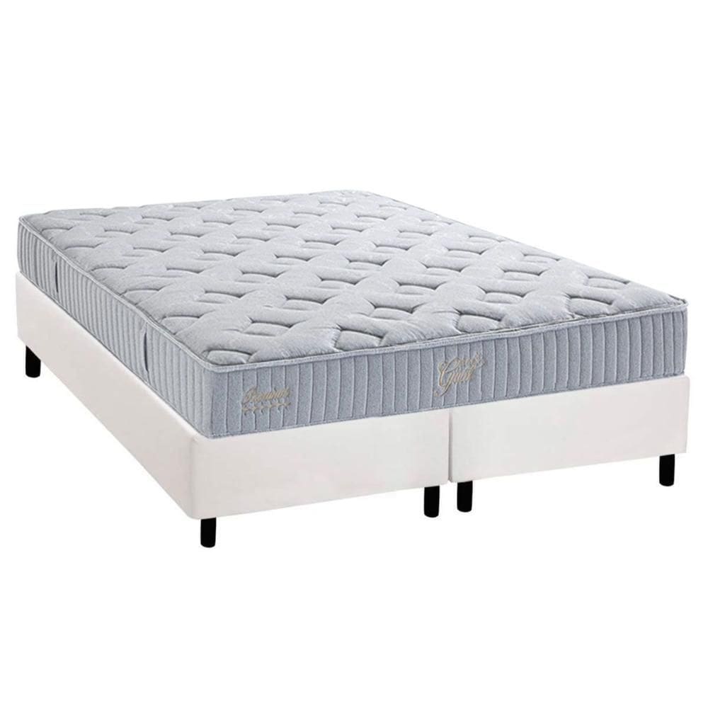 Cama Box Queen: Colchão Molas Molas Ensacadas Ensacadas Herval Premium + Base CRC Corano White (158x198)