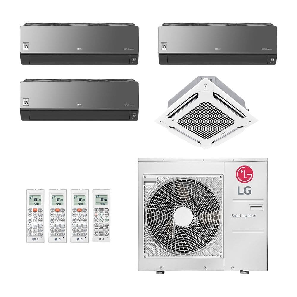 Ar-Condicionado Multi Split Inverter LG 48.000 (2x Evap HW Artcool 7.000 + 1x Evap HW Artcool 12.000 + 1x Evap Cassete 4 Vias 24.000) Quente/Frio 220V