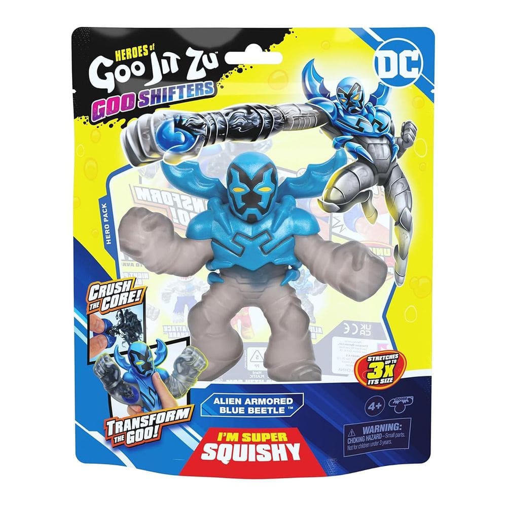 Boneco Elástico Besouro Azul 12cm Goo Shifters Goo Jit Zu DC