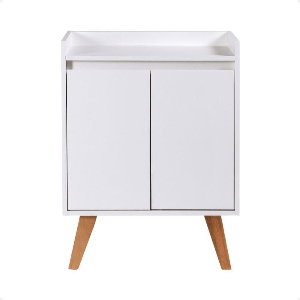 Aparador Buffet 60cm Retro Mdf Branco Madri - On Móveis