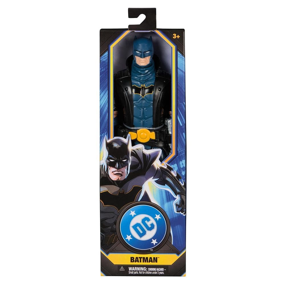 Boneco Batman Azul com Sobretudo Preto de 30cm - Batman