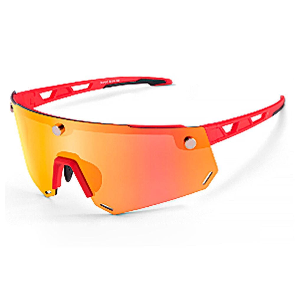 Óculos de Sol 2 em 1 Ciclismo Polarizado Vermelho Rockbros
