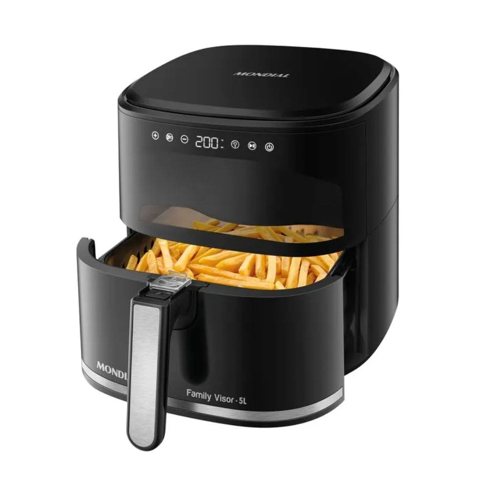 Fritadeira Sem Óleo Mondial Air Fryer Digital 5L Preto 2000W 220V - AF-50-DV